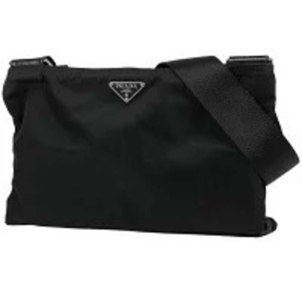 Prada Plate Shoulder Bag Crossbody Nero Black